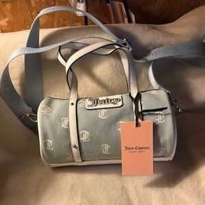 Juicy Couture Blue and White Crossbody Bag